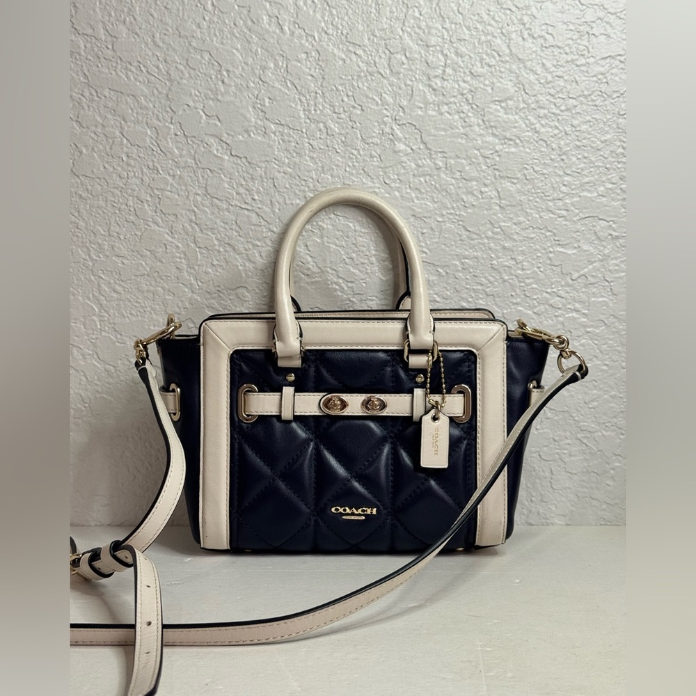 Coach Mini Blake Carryall Handbag Color-block Quilted Leather